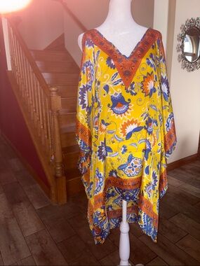 Vibrant Yellow Floral Boho Kaftan 
FIRM PRiCE